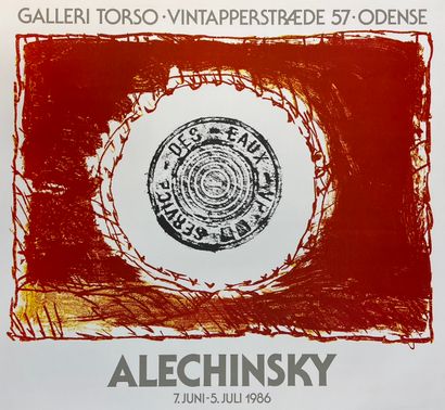 ALECHINSKY (Pierre). "Travaux à deux ou trois" (1994). Lithographic poster in colors,...