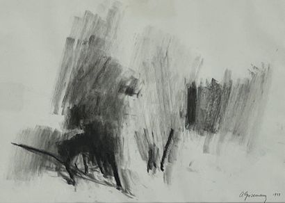 GROSEMANS (Arthur). "Composition" (1989). Technique mixte sur papier, datée et signée...