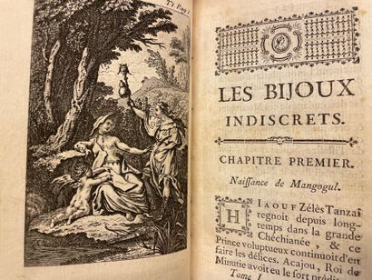 null [DIDEROT]. Les Bijoux indiscrets. Au Monomotapa, [1748 ?], 2 vol. in-12, [8]-288...