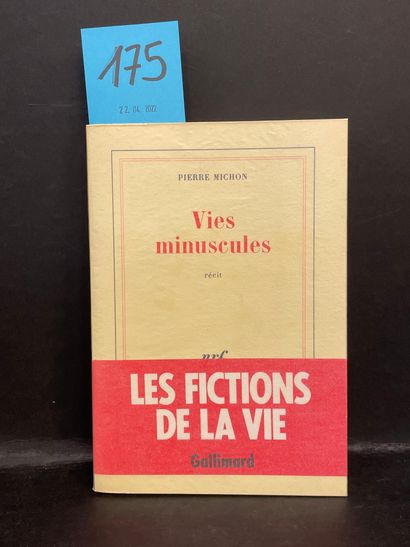 MICHON (Pierre). Vies minuscules. P., NRF, 1984, 8°, br., bande-annonce. Edition...
