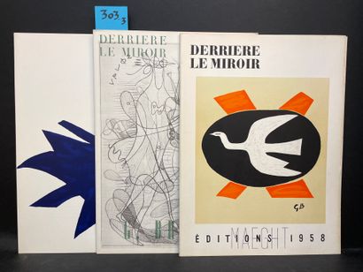 BRAQUE.- "Derrière le Miroir". N° 71-72. G. Braque. P., Maeght, 1955, in-folio, en...
