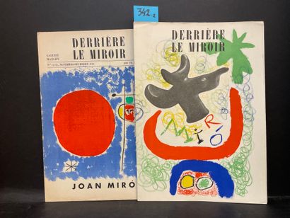 MIRO.- "Derrière le Miroir". N° 14-15. P., Maeght, 1948, in-folio, en feuilles, couv....