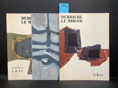UBAC.- "Derrière le Miroir". N° 74-75-76. Raoul Ubac. P., Maeght, 1955, in-folio,...