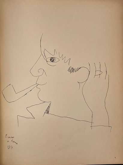 COCTEAU (Jean). Drawings. Second edition. P. Librairie Stock, 1924, 4°, 272 p., full...