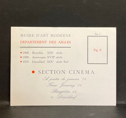 BROODTHAERS (Marcel). Announcement card for the opening of the "Department of the...