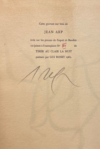 null ARP - ROSEY (Gui).生活作品。I.晴朗的夜晚。P., José Corti, 1963, 8°, 123 p., br., filled...