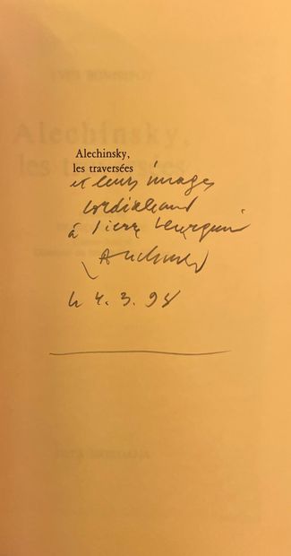 null First edition enriched with a drawing - ALECHINSKY (Pierre). Roue libre. Geneva,...