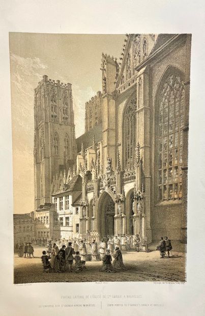 STROOBANT (François). 比利时的建筑和雕塑纪念碑。F. Stroobant的绘画作品。新版。Brux，Muquardt，1878年，对开，[...