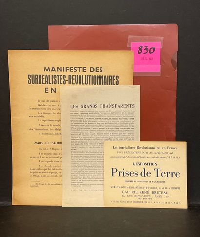 Surréalisme Révolutionnaire.- "超现实主义者宣言--法国的革命者"。P., Impr. Chateaudun, summer 1947,...