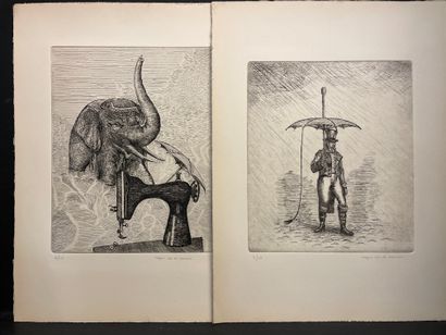 VAN DE WOUWER (Roger). Complete suite of 10 original etchings in black printed on...