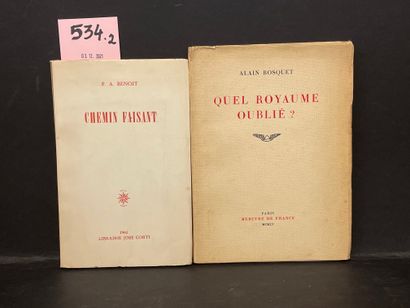 BENOIT (Pierre André). Chemin faisant. P., José Corti, 1961, in-12, 94 p., br. (cover...