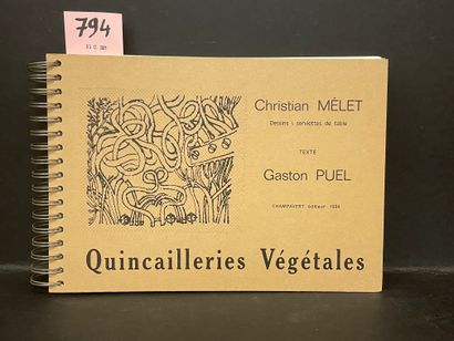 PUEL (Gaston). Quincailleries végétales. Dessins et serviettes de table de Christian...