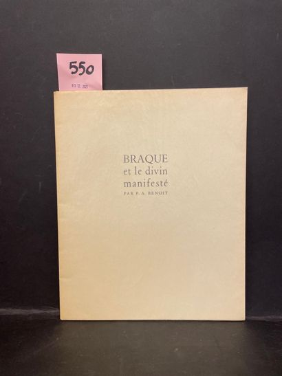 BRAQUE.- BENOIT (P.A.). Braque and the manifested divine. S.l.n.d. [Alès, PAB, 1959],...