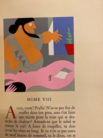 null RIM, Carlo - 希隆达斯的哑剧。由雅克-戴索德翻译成大众语言。附有Carlo Rim的19幅水粉画。P., Denoël et Steele,...