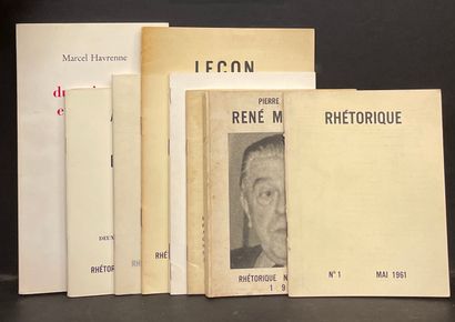 MAGRITTE.- "Réthorique". Tilleur-lez-Liège，从第1期（1961年5月）到第12期（1964年8月），除第2、10和11期外，10册，12开本和8开本，br.或装订（2个封面有污点）。不定期出版...