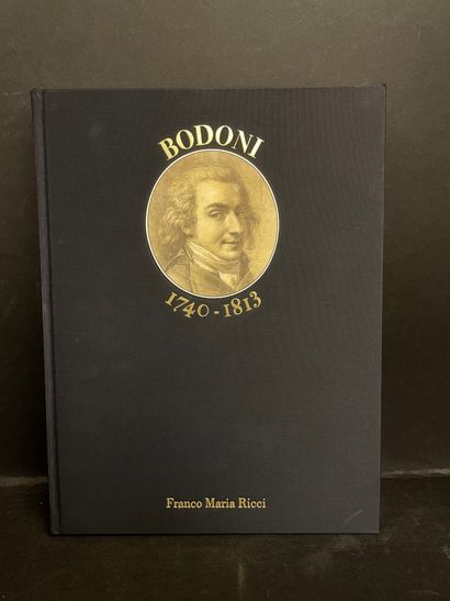 null 博多尼的主要作品 - 排版 - BODONI（詹巴蒂斯塔）。Manuale tipografico.Parma, FMR, 1965, 3卷。4°，编辑装订，普通滑套。限量900册，由佛朗哥-玛丽亚-里奇签名。完整的折页板。1818年版的传真。博多尼的主要作品...