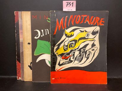 "Minotaure". 艺术性和文学性杂志。数字1至13（8号除外）。巴黎，Albert Skira，1933年6月-1939年5月，10卷。4°(有2个双版),...