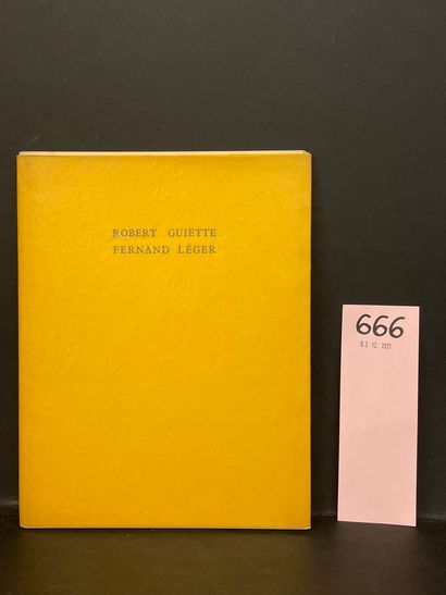 GUIETTE (Robert). 幽灵之死。附有费尔南-莱热的绘画作品。P.，GLM，"Repères "24，1937年，小4°，片状，黄色封面填充。 第一版。诺曼底着色牛皮纸上的1/70编号本，唯一的大纸，由出版商签名。标有H.C.注释的副本："de...