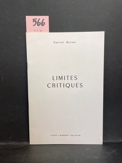 BUREN (Daniel). Limites critiques. P., Yvon Lambert, [1970], 4° agenda, 10 p. de...