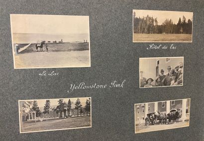 null 北美 - 个人专辑，讲述了他们在1912年5月和6月从安特卫普到北美的旅程：约200张黑白照片，展示了安特卫普港、"Kroonland "号渡船以及旅程中许多阶段（纽约、费城、华盛顿、尼亚加拉瀑布等）的景色；城市、风景以及个人或团体肖像的景色。专辑8页长方形，以黑色摩洛哥珍珠岩装订，封面上有金色标题...