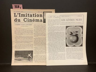 MARIËN (Marcel). "L'Imitation du cinéma"。Lèvres nues "杂志的特刊，关于1960年5月电影 "L'Imitation...