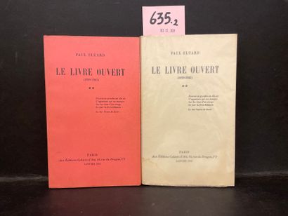 ELUARD (Paul). Le Livre ouvert. 2. 1939-1941. P., Cahiers d'Art, 1942, large in-12,...
