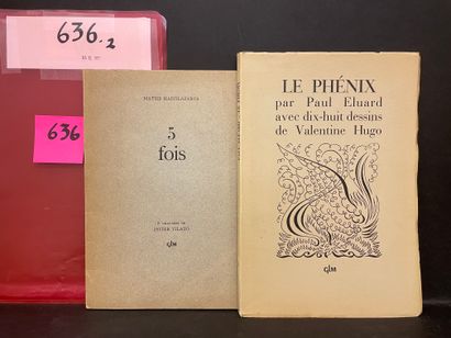 ELUARD (Paul). Le Phénix. Avec dix-huit dessins de Valentine Hugo. P., GLM, 1951,...