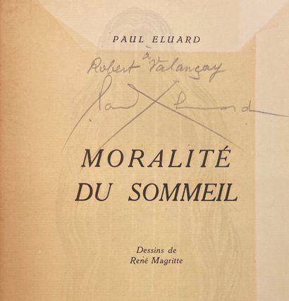 null 1/10 head copy with mailing - MAGRITTE - ELUARD (Paul). Morality of sleep. Drawings...
