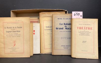 GHELDERODE (Michel de). 一套15卷的书，其中10卷是给阿兰-特鲁塔特的美丽信件，他是法国广播人，法国文化的主管和共同创始人，1922-2006。这些卷册中的大多数是初版或部分初版的集体版本。除了...