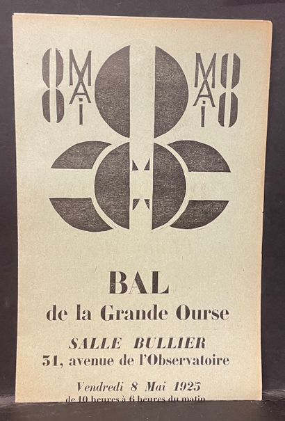 AVANT-GARDE RUSSE.- "Bal de la Grande Ourse. Salle Bullier, le 8 mai 1925". Affiche...