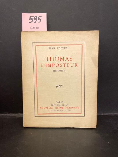 COCTEAU (Jean). 冒牌货托马斯。P., NRF, 1923, 4° tellière, br.(封面略微褪色)。第一版。1/108首版重印在铺装纸...