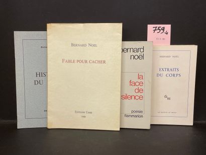 NOËL (Bernard). Extraits du corps. P., Editions de Minuit, 1958, in-12, 71 p., br....