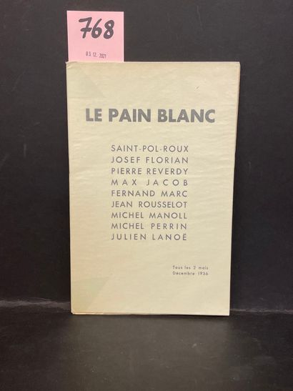 null "Le Pain blanc". Cahiers de poésie. N° 1. Nantes, décembre 1936, plaquette grand...