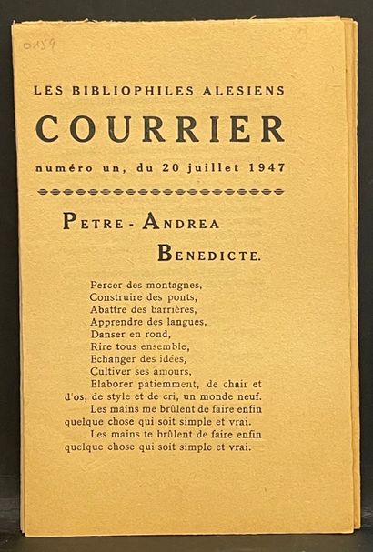 null 
"Courrier". N° 1 à 10. Alès, Les Bibliophiles alésiens [Impr. : Pierre-André...