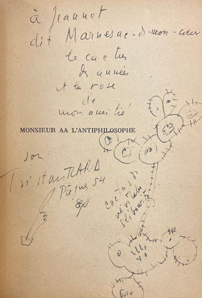 TZARA (Tristan). L'Antitête. P., Cahiers libres, 1933, in-12, 190 p., br. (dos fort...