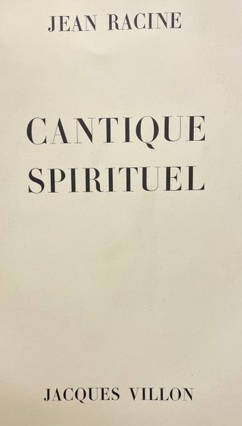 null VILLON.- RACINE (Jean). Cantique spirituel. P., Imprimerie Union, 1945, in-folio,...