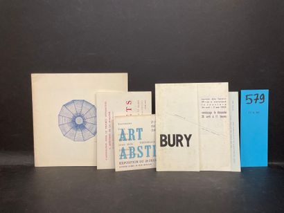 BURY.- Réunion de 5 cartons d'invitation des années 50 pour des expositions personnelles...