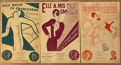 MAGRITTE (René). "Elle a mis son smoking" (1926). Partition pour chant illustrée...
