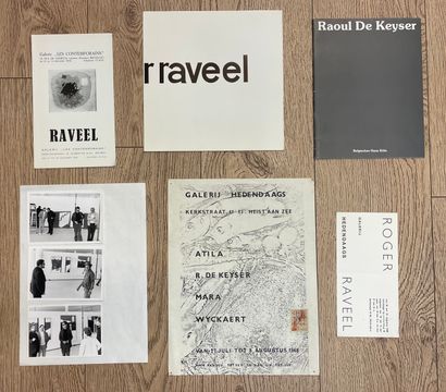 null DE KEYSER, RAVEEL... Réunion de 3 plaquettes d'expositions personnelles de Raoul...