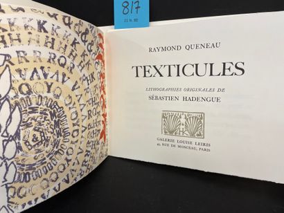 QUENEAU (Raymond). Texticules. Lithographies originales de Sébastien Hadengue. P.,...