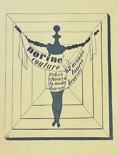 MAGRITTE (René). "Norine couture : robes, choses à la mode, fourrure" (1928). Publicité...