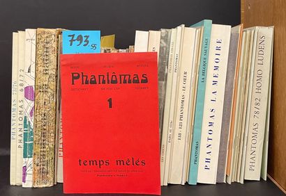 "Phantomas". Brux., 1953-1977, 55 vol. 8°, br. ou agrafés (qqs couv. lég. décolorées,...
