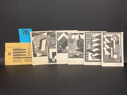 null PEETERS.- Pochette contenant 6 linos de Jozef Peeters. Anvers, Driehoek, [1925],...