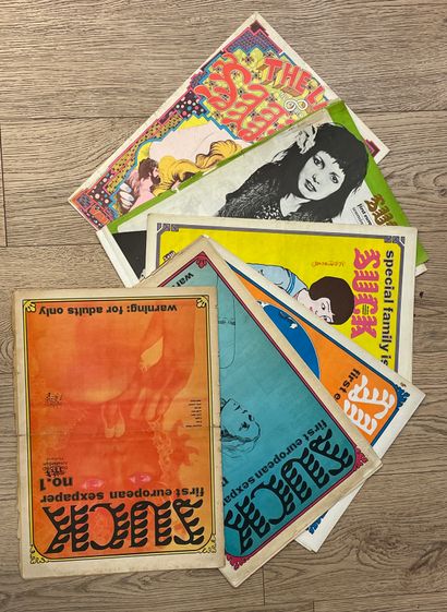 "Suck". First European Sexpaper. N° 1 à 8 (sauf n° 7). A'dam, Joy Publications, 1969-1970,...