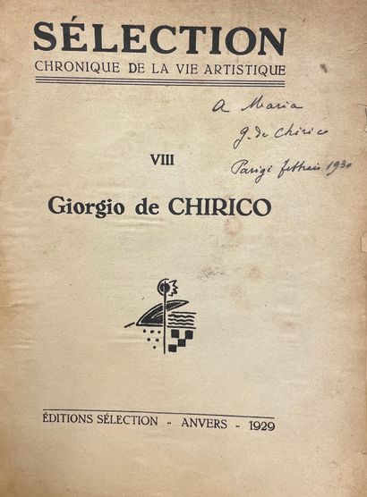 CHIRICO.- "Sélection. Chronique de la vie artistique". Cahier 8. Giorgio de Chirico....