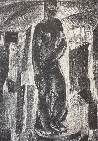 null MAMBOUR.- THIRY (Marcel). Statue de la fatigue. Lithographie par Auguste Mambour....