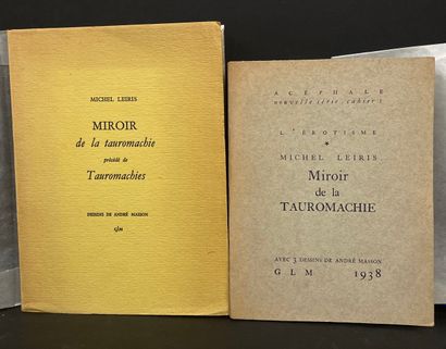LEIRIS (Michel). Miroir de la tauromachie. Avec 3 dessins de André Masson. P., GLM,...