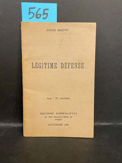 BRETON (André). Légitime Défense. P., Editions surréalistes, septembre 1926, in-12,...