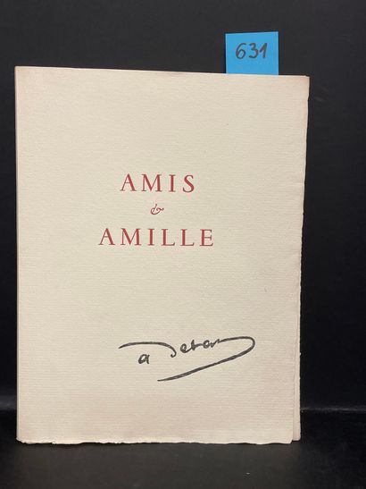 DERAIN.- 
Amis et Amille. Lithographies en couleurs de André Derain. P., Nouveau...