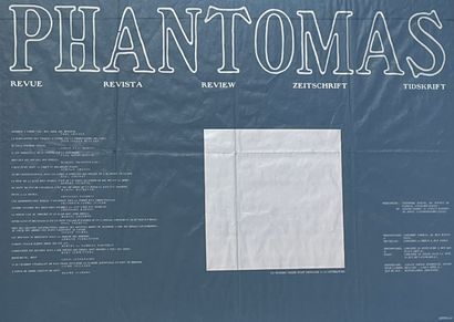 BROODTHAERS (Marcel). "Phantomas"(1959).单色绢印，印在精美的黑纸上，装饰有一个方形的标题 "un numéro treize...